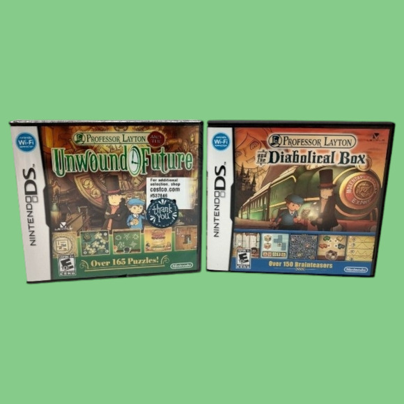 Professor Layton Series Nintendo DS Two Games Unwound Future and Diabolical Box - Picture 1 of 16